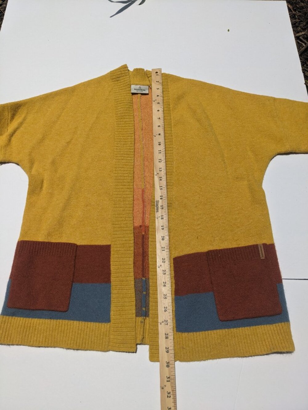 NWOT Passenger colorblock sunset mountains oversized open cardigan - Picture 3 of 6
